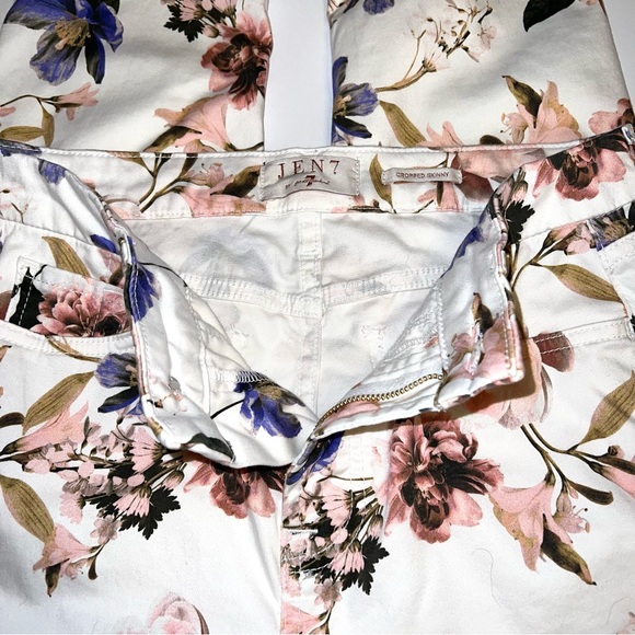 JEN7 by Seven For All Mankind Floral Cropped Skinny Jeans Sz 6 - Picture 4 of 12